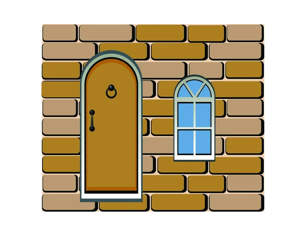 Puerta y ventana de fondo — Vector de stock