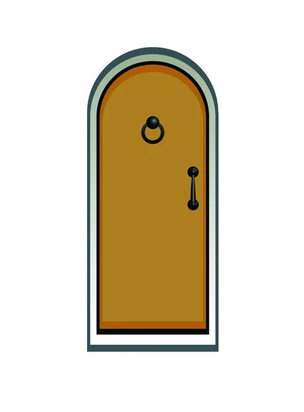 Puerta de madera — Vector de stock