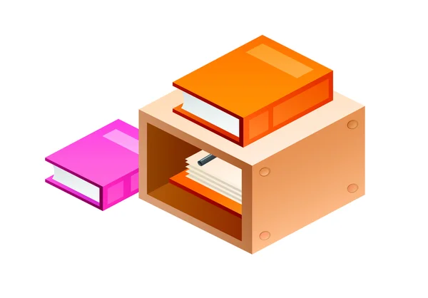Livres en couleur sur étagère — Image vectorielle