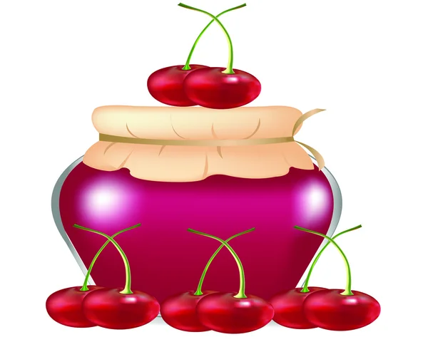 Confiture de cerises — Image vectorielle