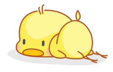 Cute cartoon chicks posing sleep clipart