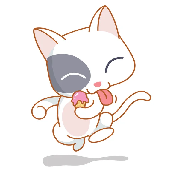 Dibujos animados divertidos gatos disfrutar de helado — Archivo Imágenes Vectoriales