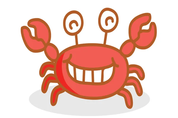 Schattig krab cartoon glimlachen — Stok Vektör