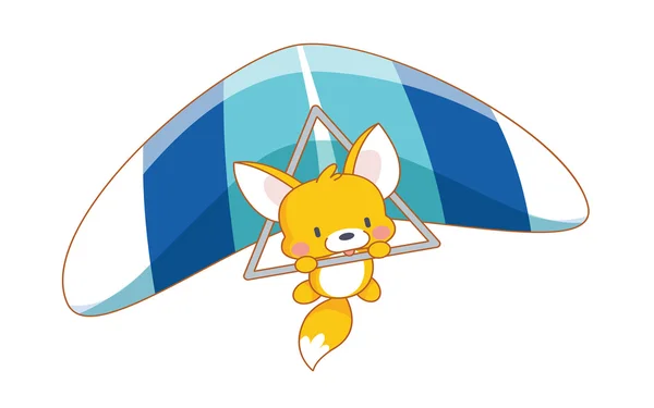 可爱回力卡通松鼠跳伞 — 图库矢量图片
