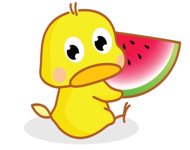 karpuz yeme cute karikatür chicks