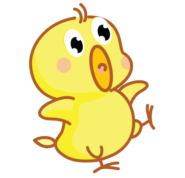 可爱回力卡通小鸡摆姿势 — 图库矢量图片