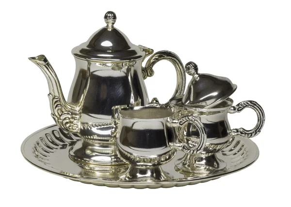 Metallic tea-service — Stock Photo, Image