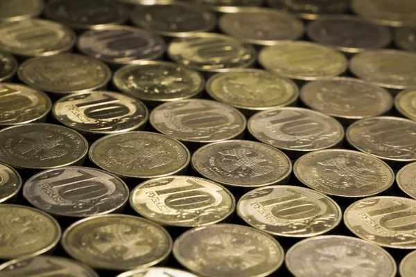 Arka yüz değerleri 10 Rus ruble (rur ile sikkeler)