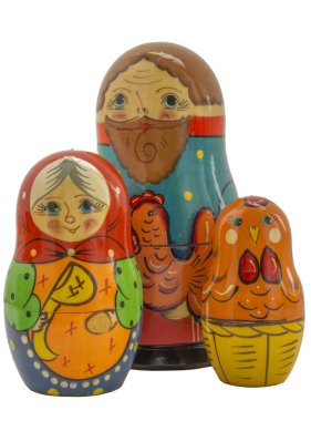 iç içe geçmiş bebek büyükbaba, büyükanne ve tavuk