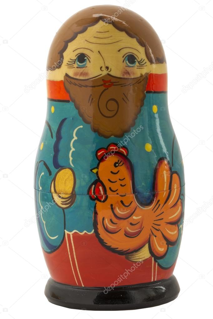 Matershka as a grandfather with chicken