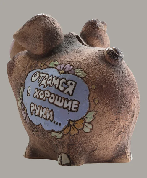 Moneybox in form a pig  Rear view — Stock Photo, Image