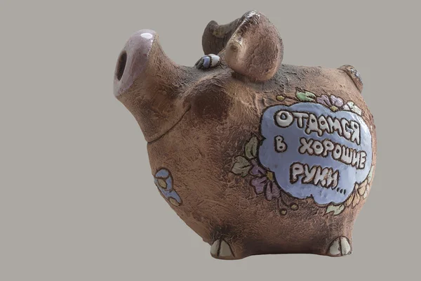 Pig moneybox, side view — Stock Photo, Image