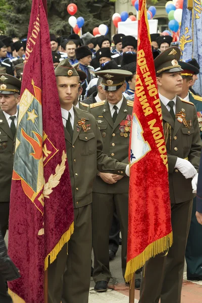 PYATIGORSK, RUSSIA - MAY 9 2014: Victory Day in WWII. The standa — Stock Photo, Image