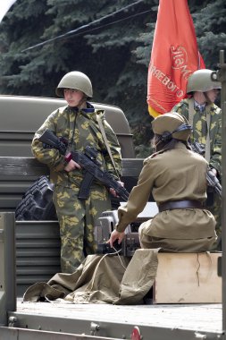 Pyatigorsk, Rusya Federasyonu - 9 Mayıs 2014: İkinci Dünya Savaşı zafer günü. radyo oper