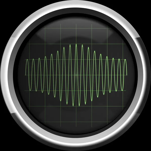 Signal with amplitude modulation on the oscilloscope screen in g — Stock Photo, Image