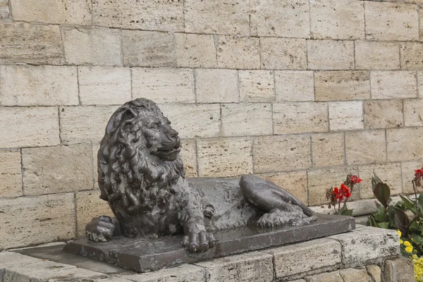 皮雅提哥迭的入口前的狮子的雕塑 — 图库照片