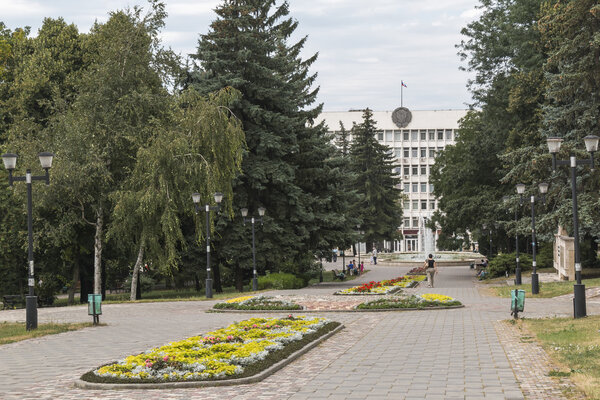 Square near the city administration building of Pyatigorsk, Russ