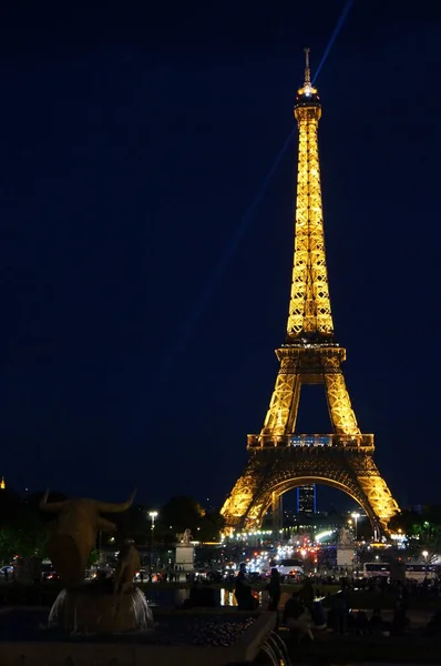 Eiffelturm Der Nacht — Stockfoto