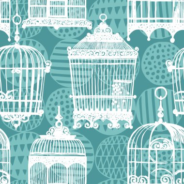 vintage birdcages ile desen