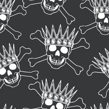 kafatasları, kemik ve kron ile desen