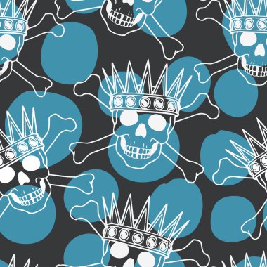 kafatasları, kemik ve kron ile desen