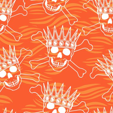 kafatasları, kemik ve kron ile desen