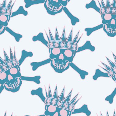 kafatasları, kemik ve kron ile desen