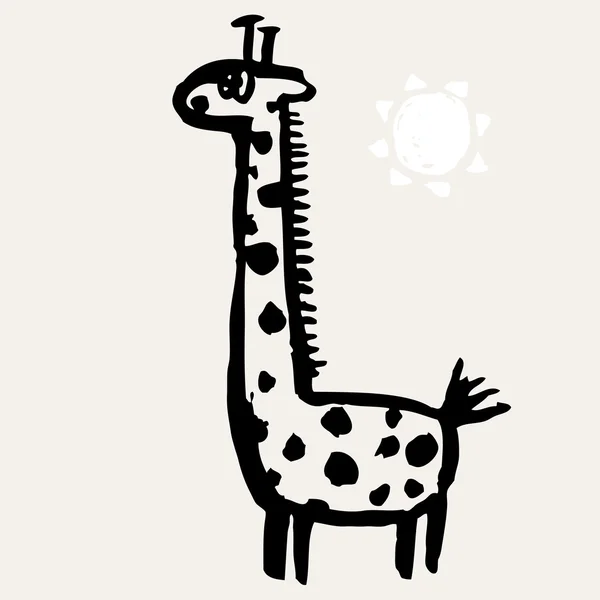 Outline  giraffe — Stock Vector