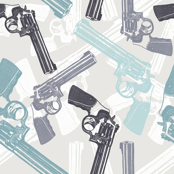 Vector seamless pattern of guns — Stock Vector