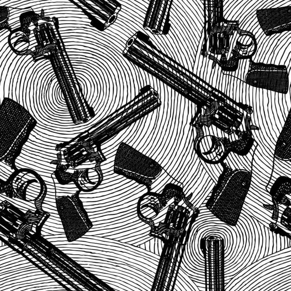 Vector seamless pattern of guns — Stock Vector