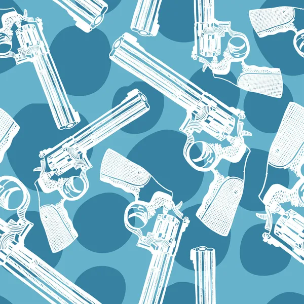 Seamless pattern with handguns — Stock Vector