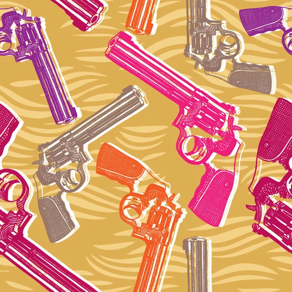 Seamless pattern with handguns — Stock Vector