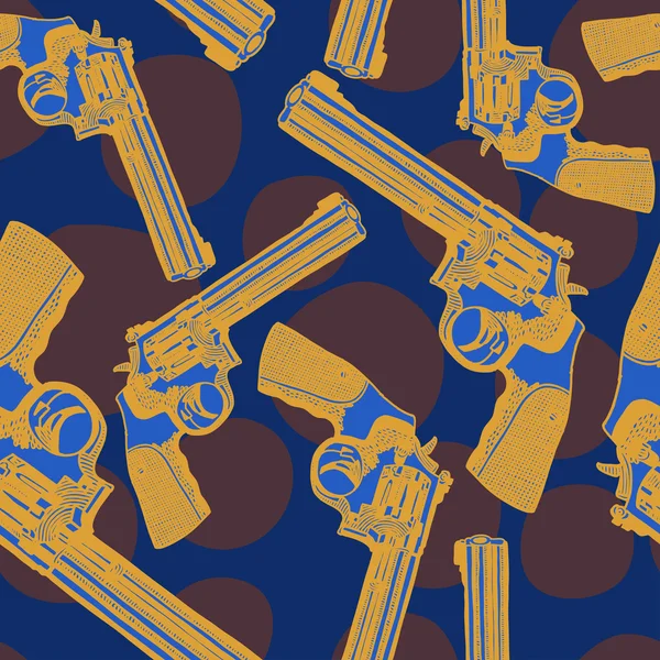 Seamless pattern with handguns — Stock Vector