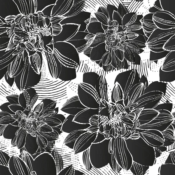 无缝模式与牡丹的花 — 图库矢量图片