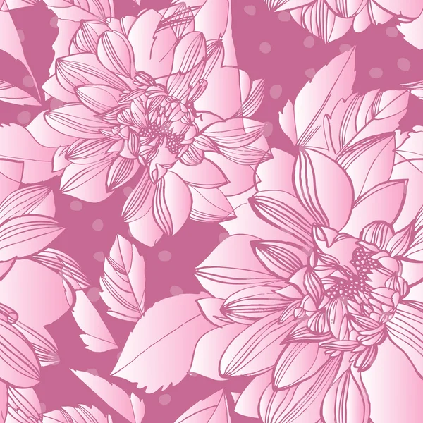 Vector seamless pattern with flowers — Stock Vector