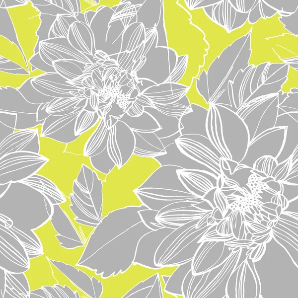 Vector seamless pattern with flowers — Stock Vector