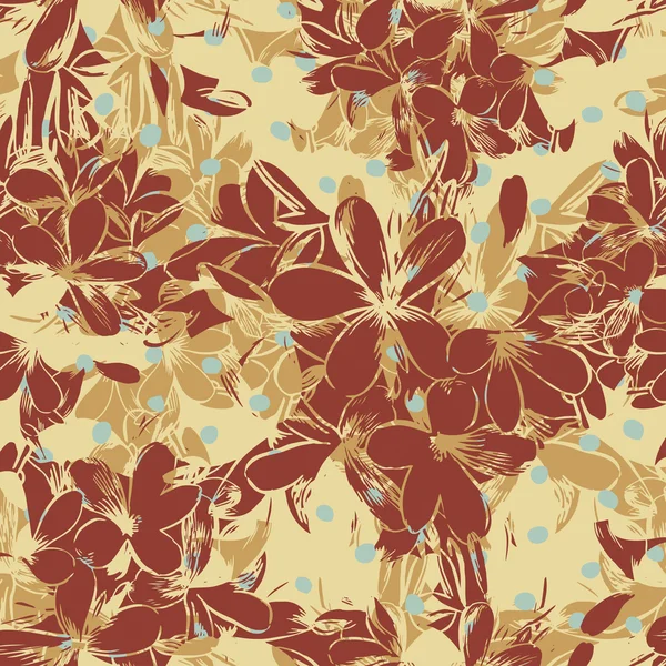 Vector naadloos patroon met bloemen — Stockvector