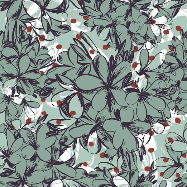 Vector naadloos patroon met bloemen — Stockvector