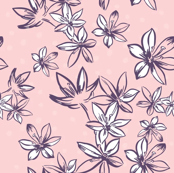 Pembe çiçekli kusursuz çiçek deseni