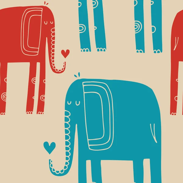 Modèle avec des éléphants — Image vectorielle