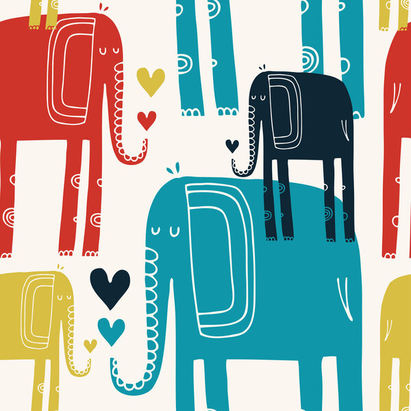 Pattern with elephants