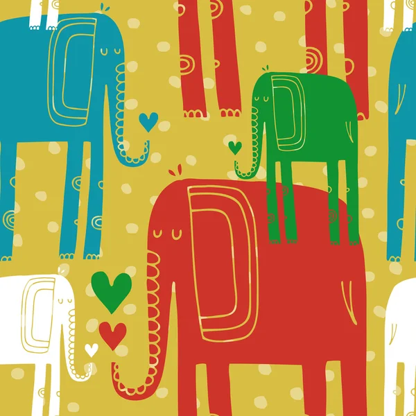 Pattern with elephants — Stock Vector
