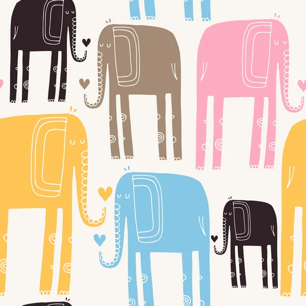 Modèle avec des éléphants — Image vectorielle