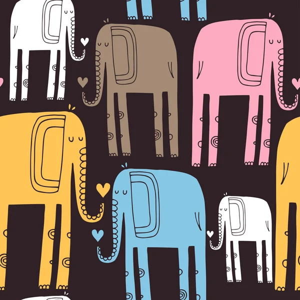 Modèle avec des éléphants — Image vectorielle