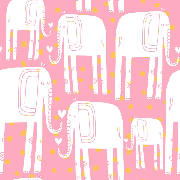 Pattern with elephants — Stock Vector