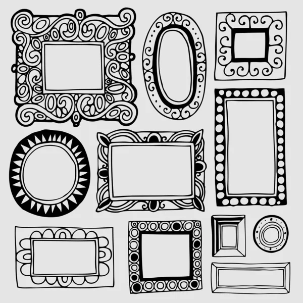 Vintage picture frames and photo frames — Stock Vector