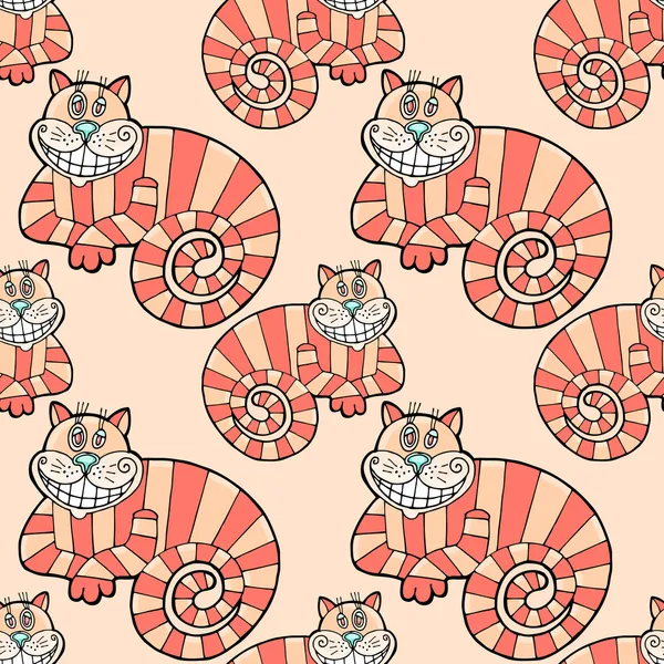 Ilustrasi Smiling Cheshire Cats - Stok Vektor