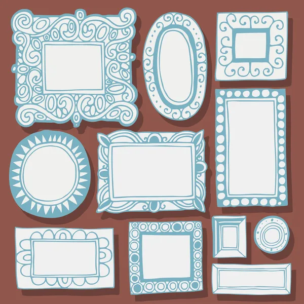 Vintage picture frames and photo frames — Stock Vector