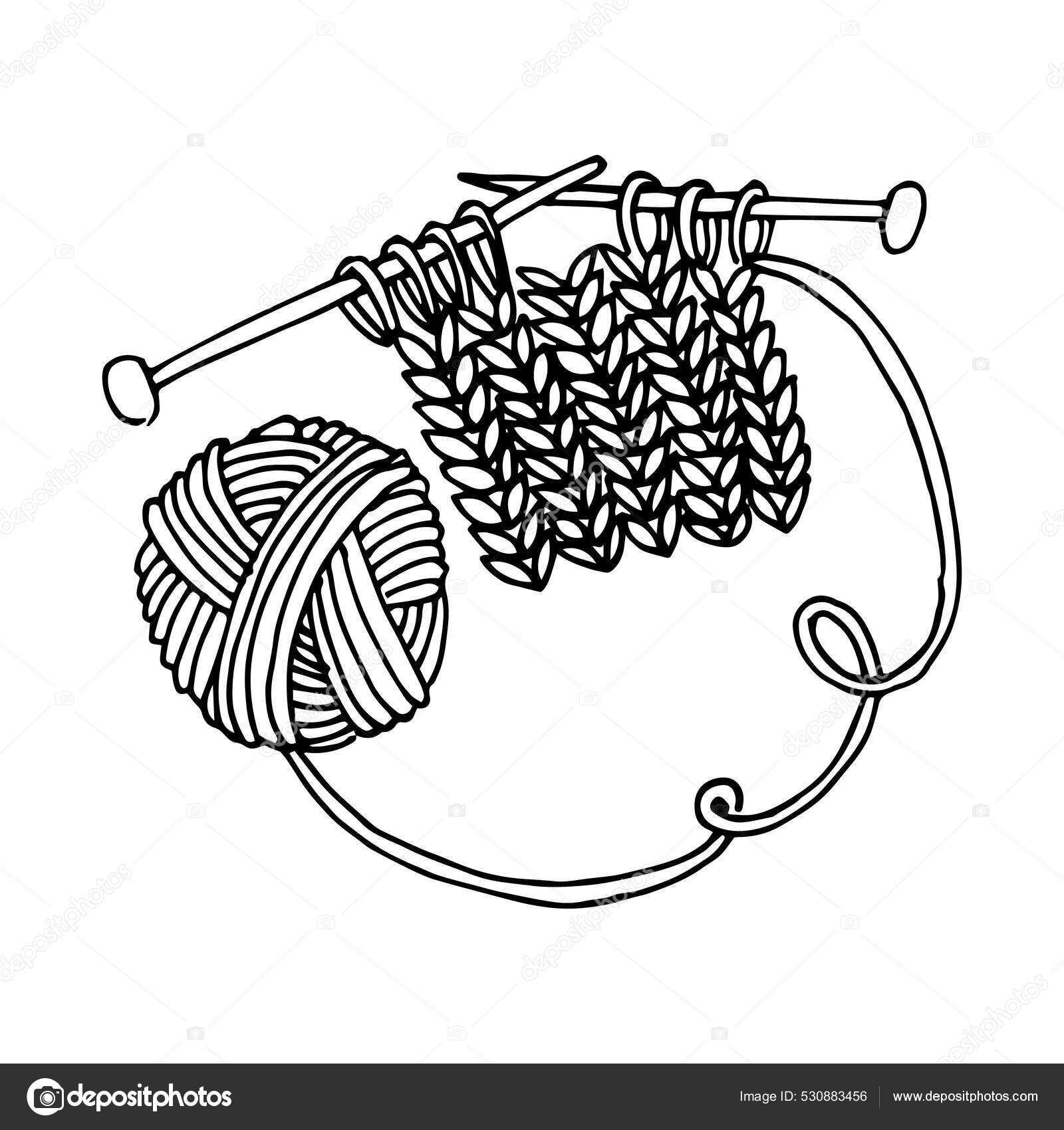 Knitting Needles SVG, Crochet Hook DXF, Yarn Ball Cut File, Crafting Vector