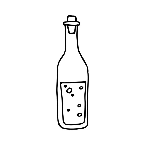 Dibujo Vectorial Estilo Garabato Botella Aceite Utensilios Cocina Ingredientes Para — Vector de stock